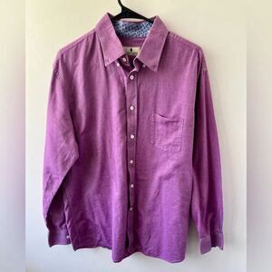 Southern Pines Men’s Long Sleeve Button Up Shirt Purple XL